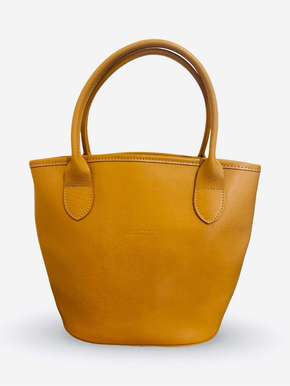 Longchamp Carmel Leather Tote Bag - Mustard Yellow/Camel - Picture 8 of 14